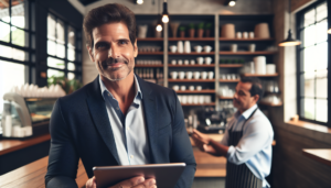 Empresário de Maringá recebendo consultoria de crédito PJ para sua empresa.